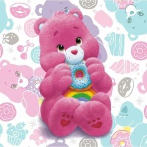 Pink Care Bear Eating Donut DIY 5D Full Round Drill Diamond Painting